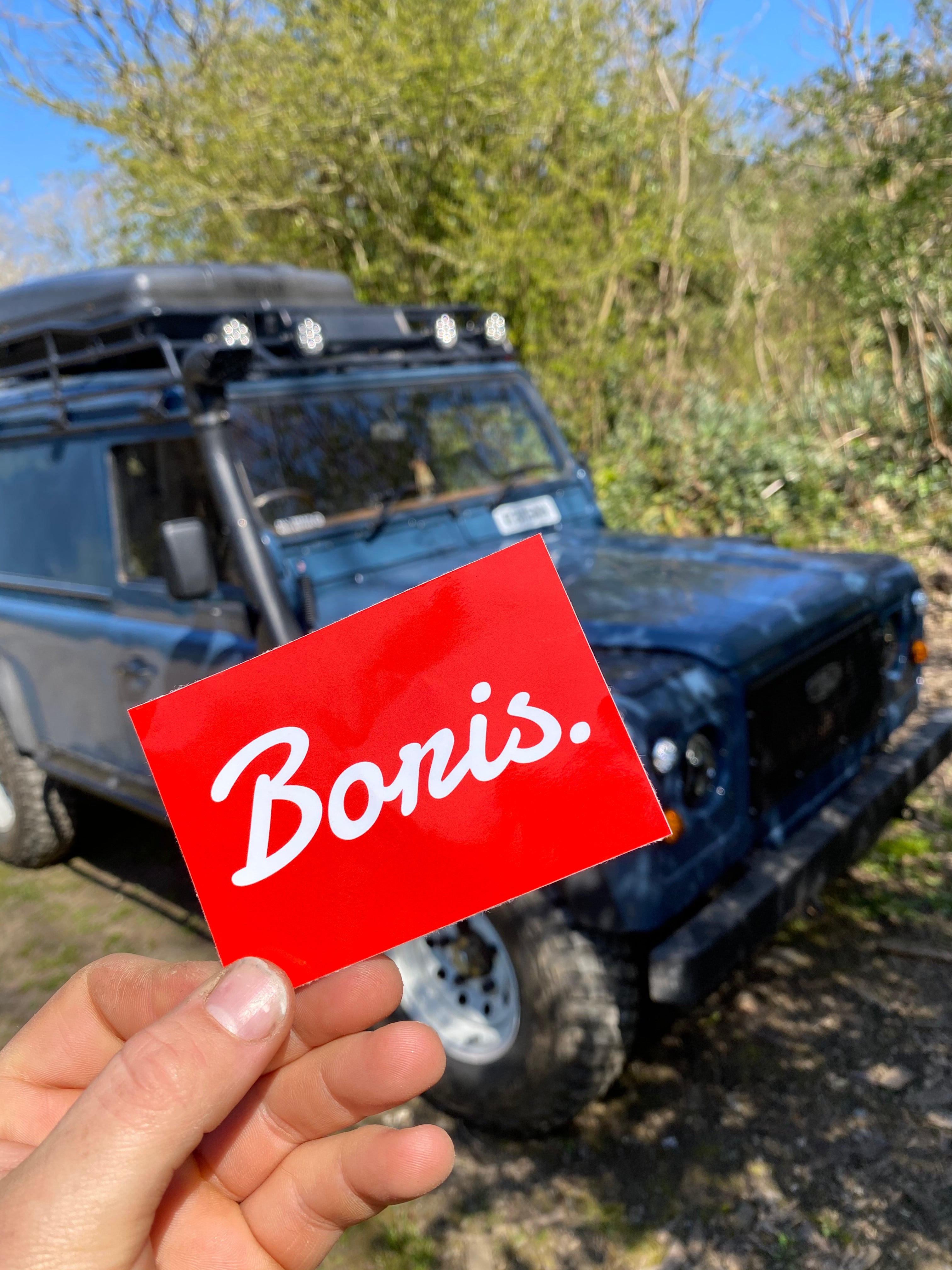 Boris Classic Logo Sticker Red & White