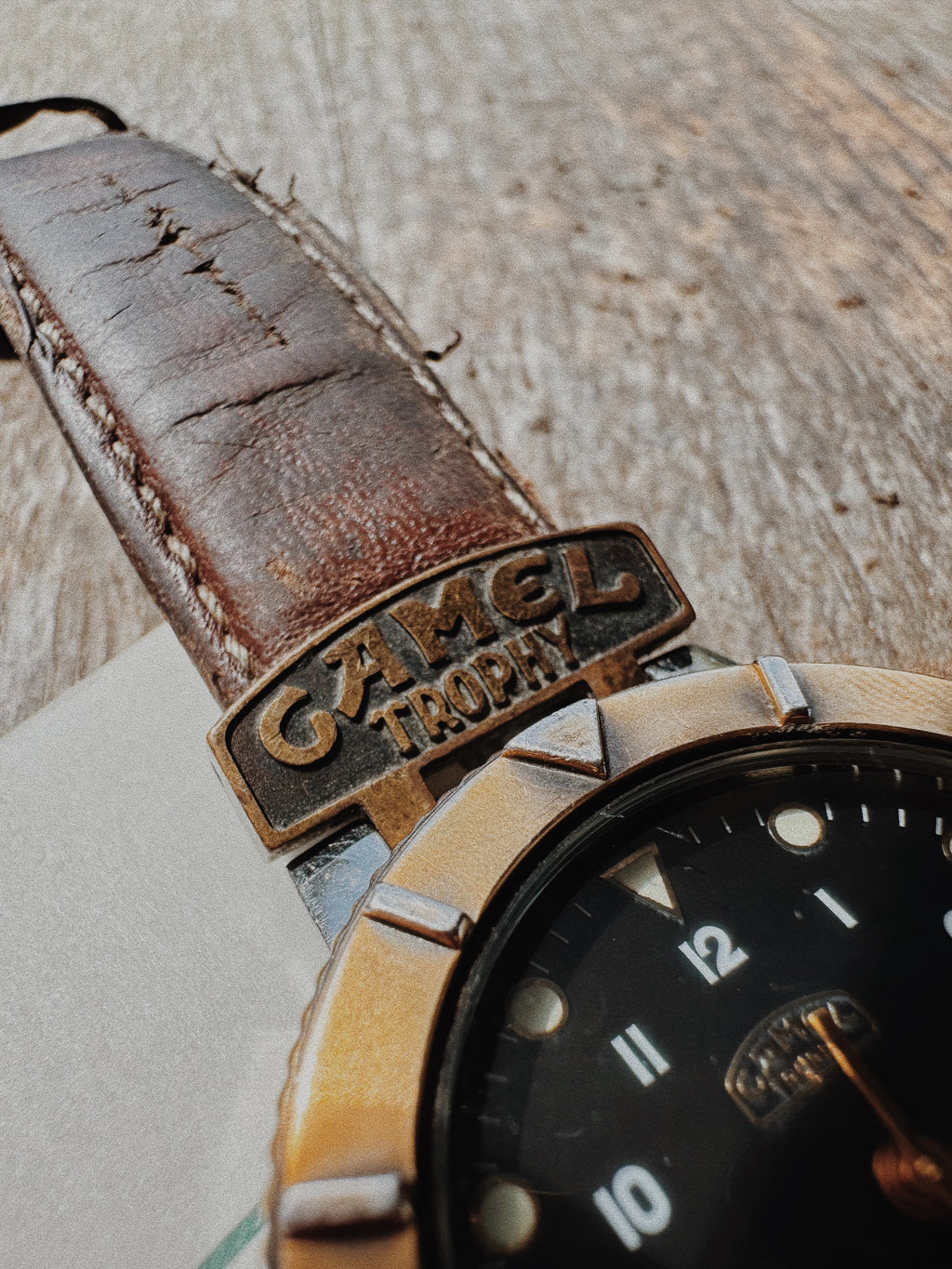 Genuine Camel Trophy Watch - Gold Bezel.
