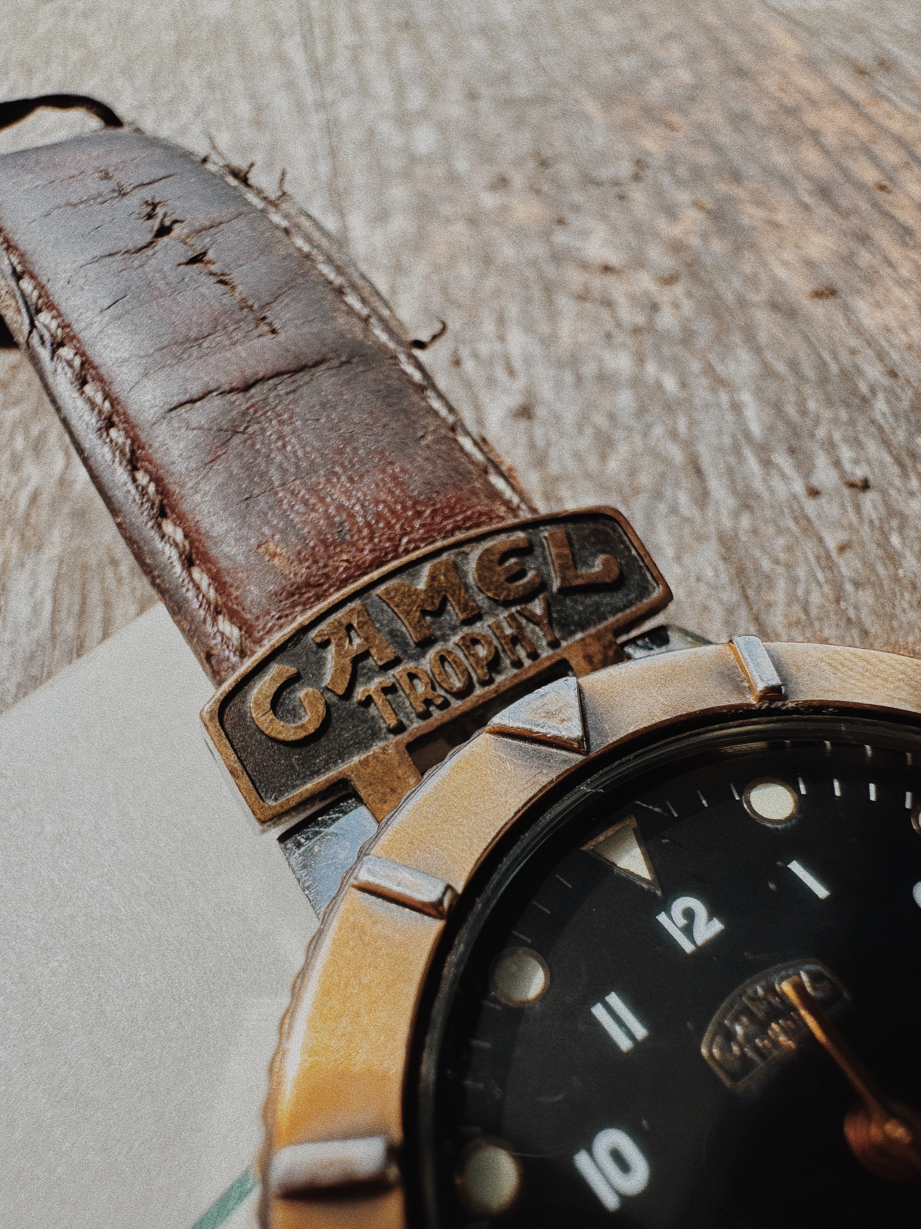 Genuine Camel Trophy Watch - Gold Bezel.