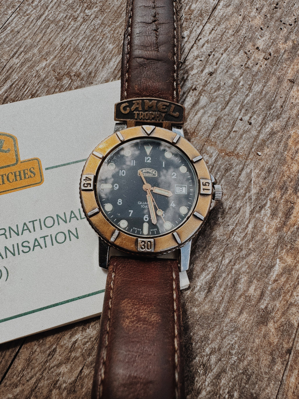 Genuine Camel Trophy Watch - Gold Bezel.