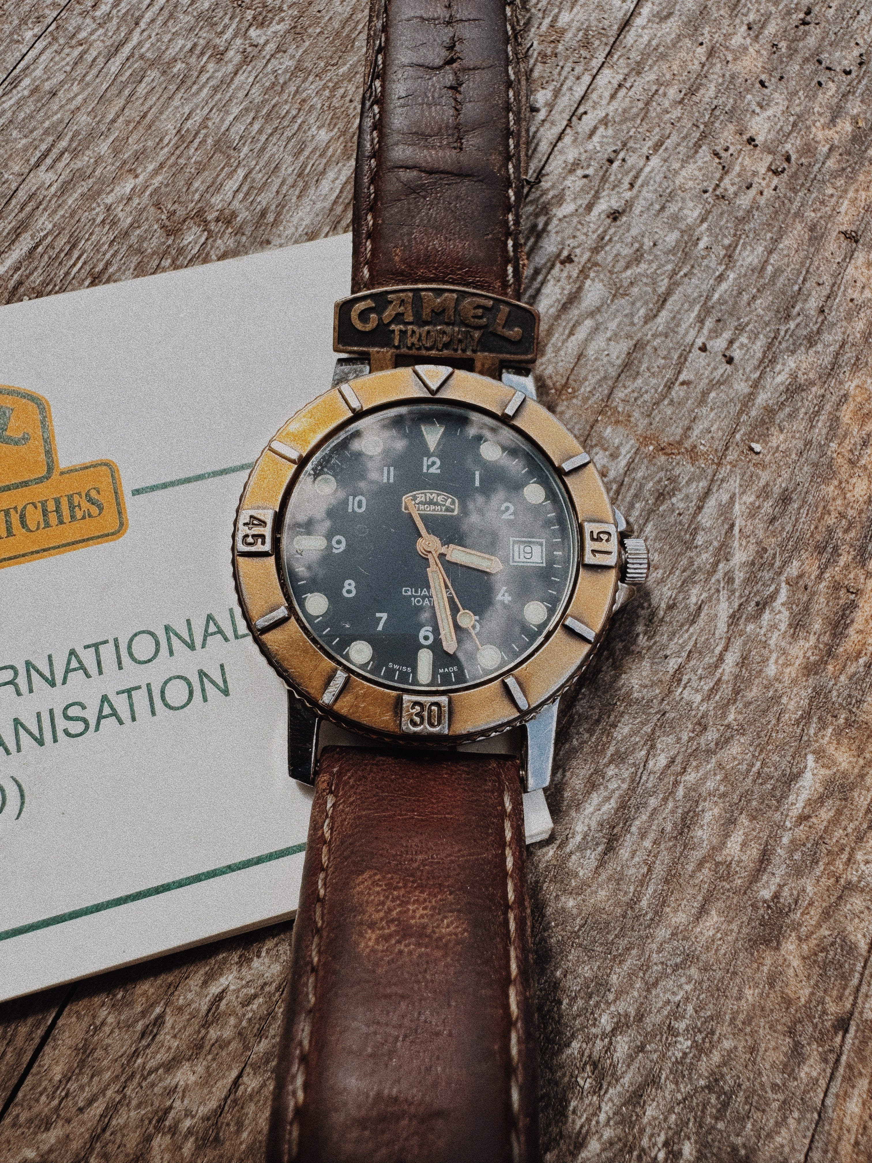 Genuine Camel Trophy Watch - Gold Bezel.
