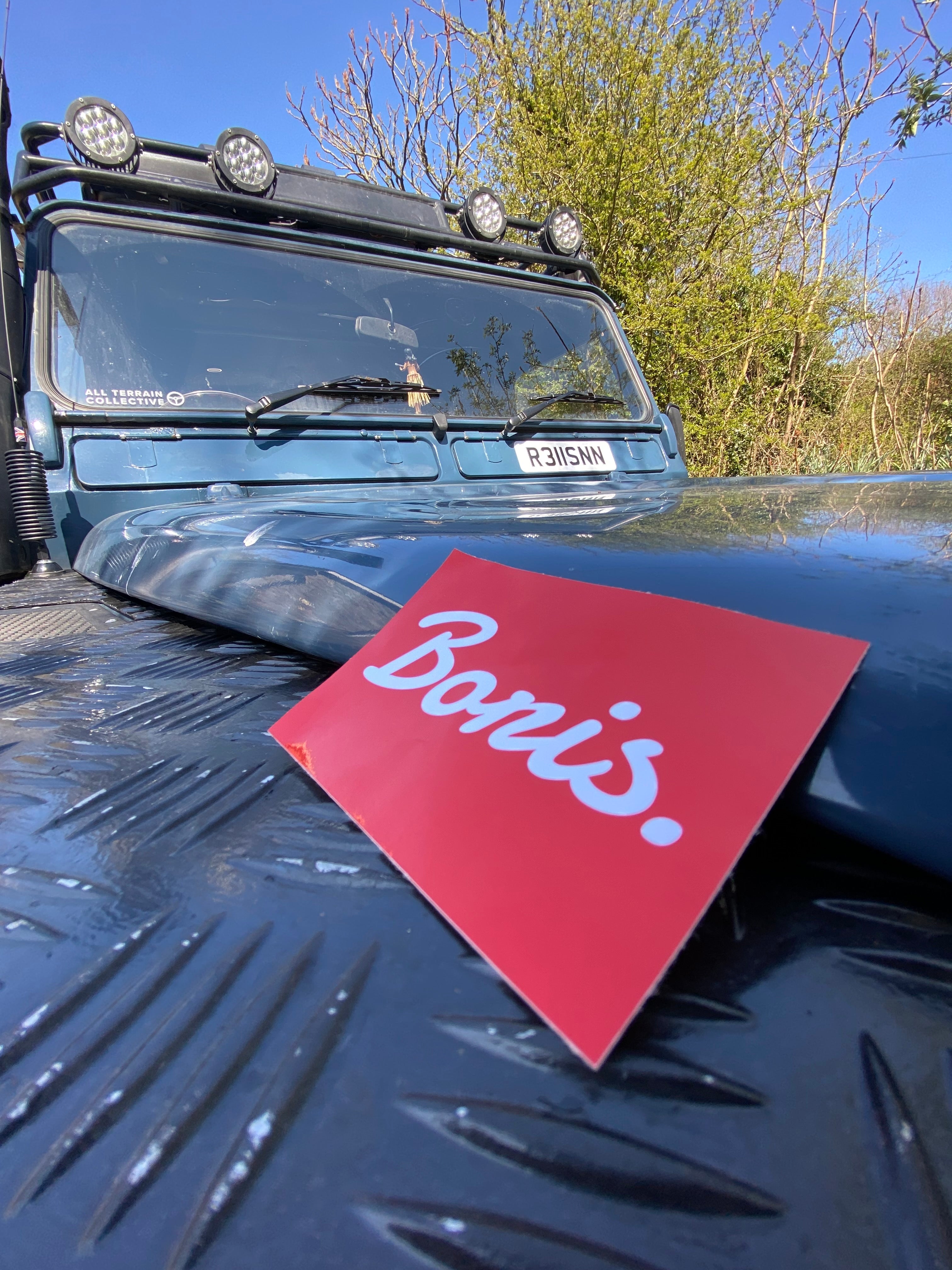 Boris Classic Logo Sticker Red & White