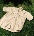 Camel Trophy Adventure Wear Safari Shirt – Vintage 1990s Beige Utility Shirt (XL)