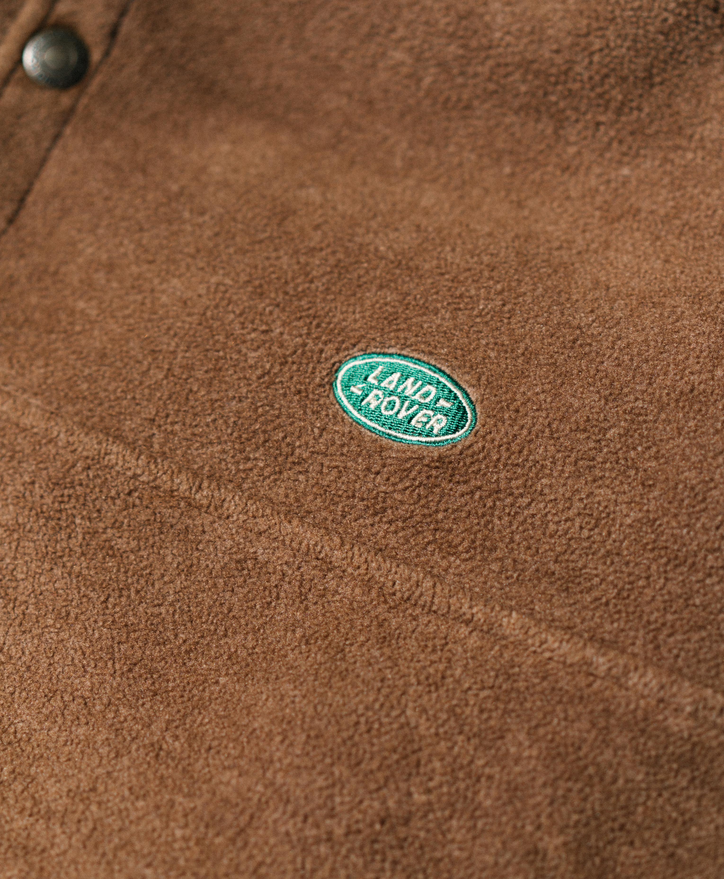 Vintage Land Rover Fleece Pullover – Brown Button Neck Outdoor Fleece (2000)