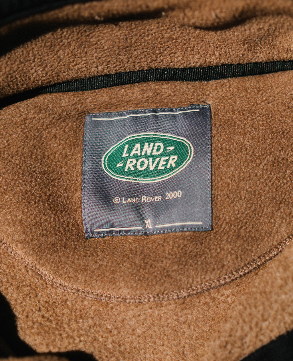 Vintage Land Rover Fleece Pullover – Brown Button Neck Outdoor Fleece (2000)