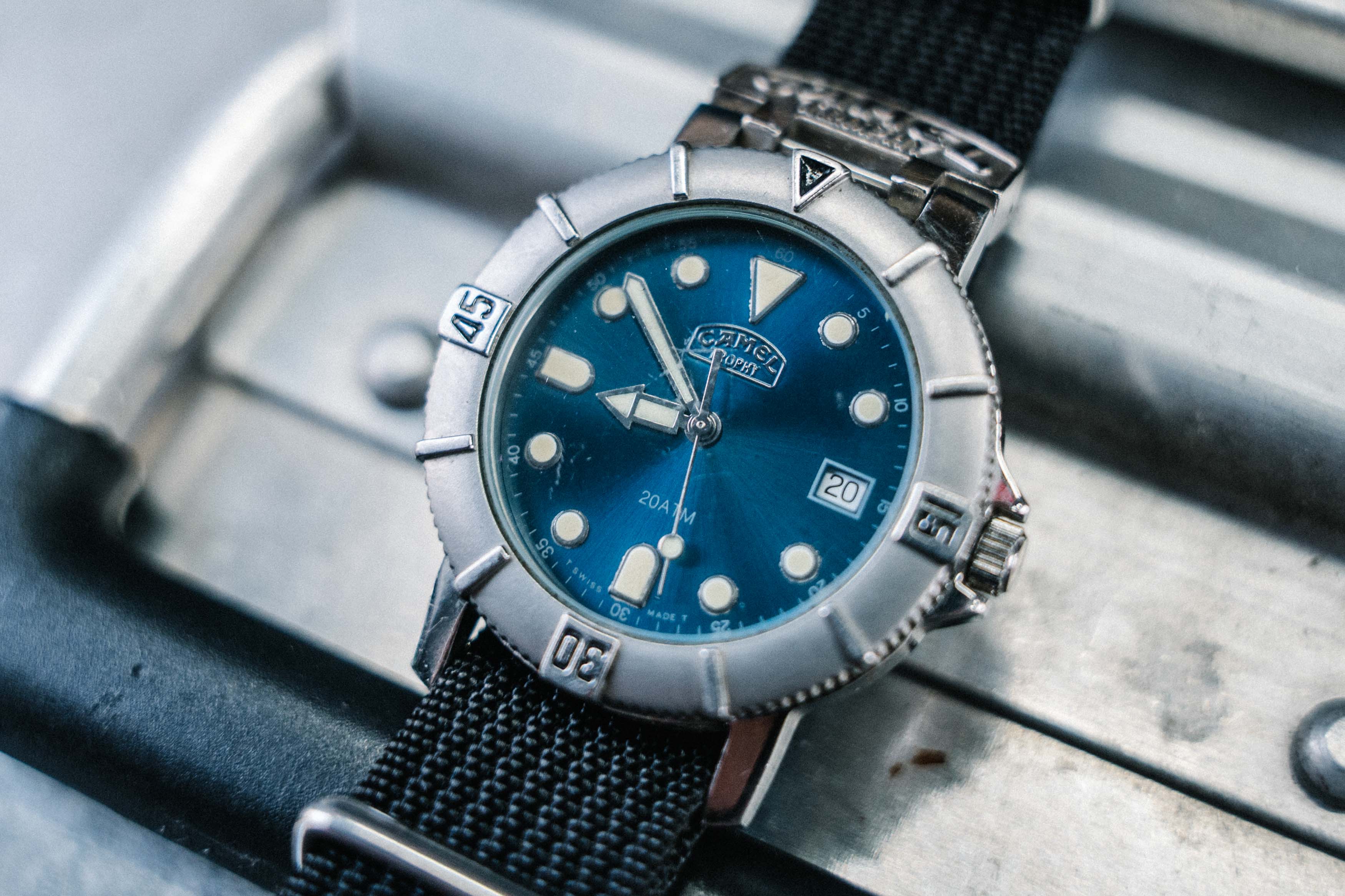 Genuine Camel Trophy Blue Dial Diver Watch