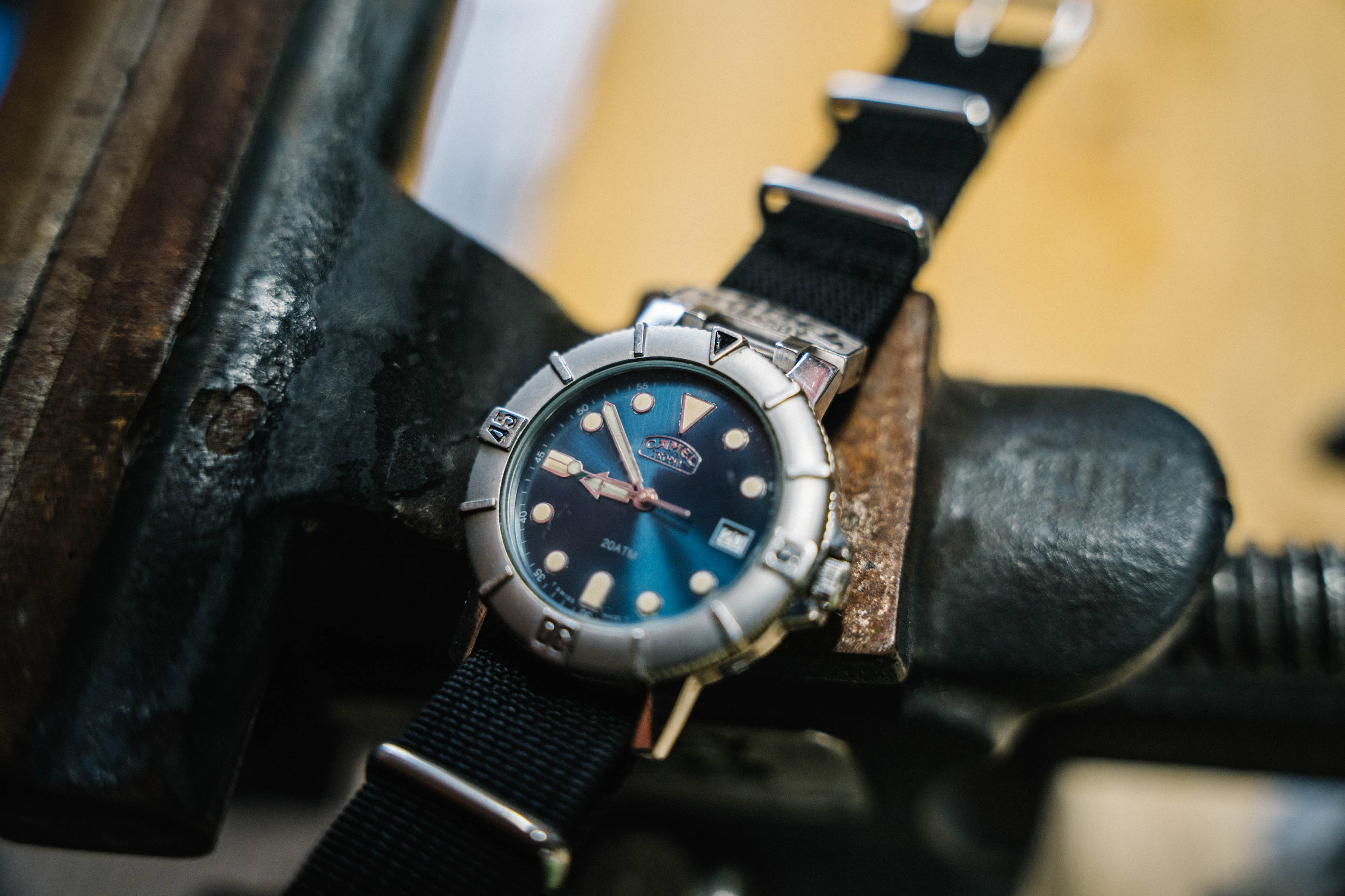 Genuine Camel Trophy Blue Dial Diver Watch