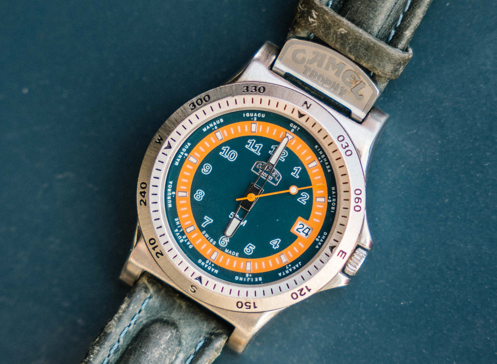 Genuine Camel Trophy Compass Bezel Watch – Blue Dial