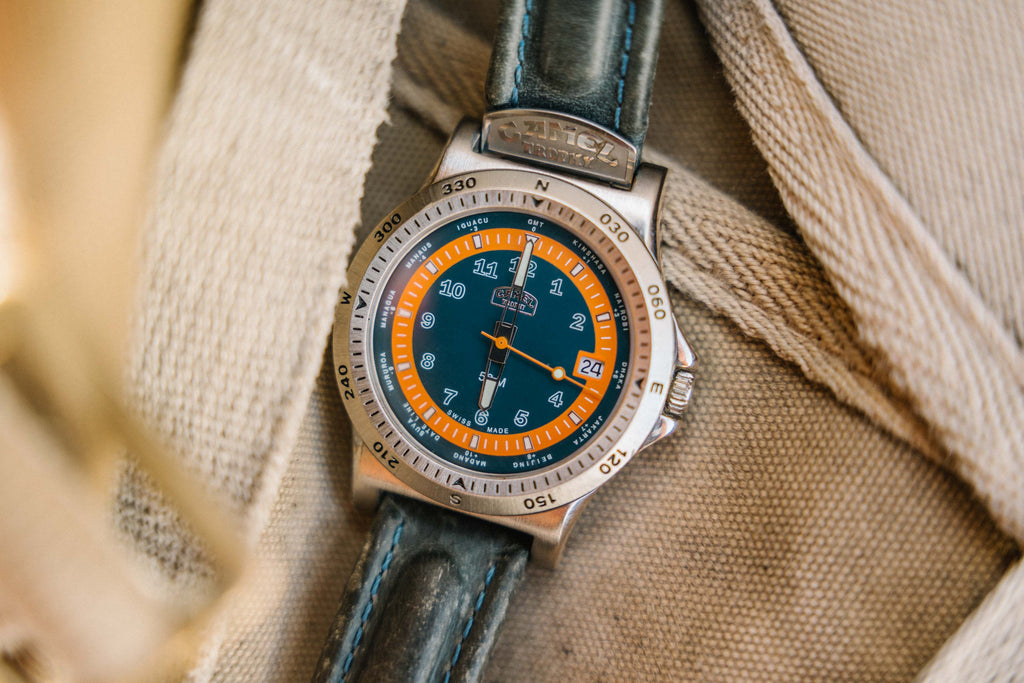 Genuine Camel Trophy Compass Bezel Watch – Blue Dial